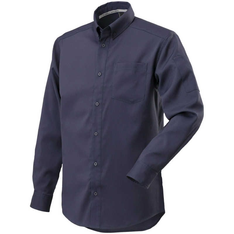 ミズノ　布帛ワークシャツ(長袖/制電素材)［ユニセックス］ 2XL 14：ネイビー　F2JC158114