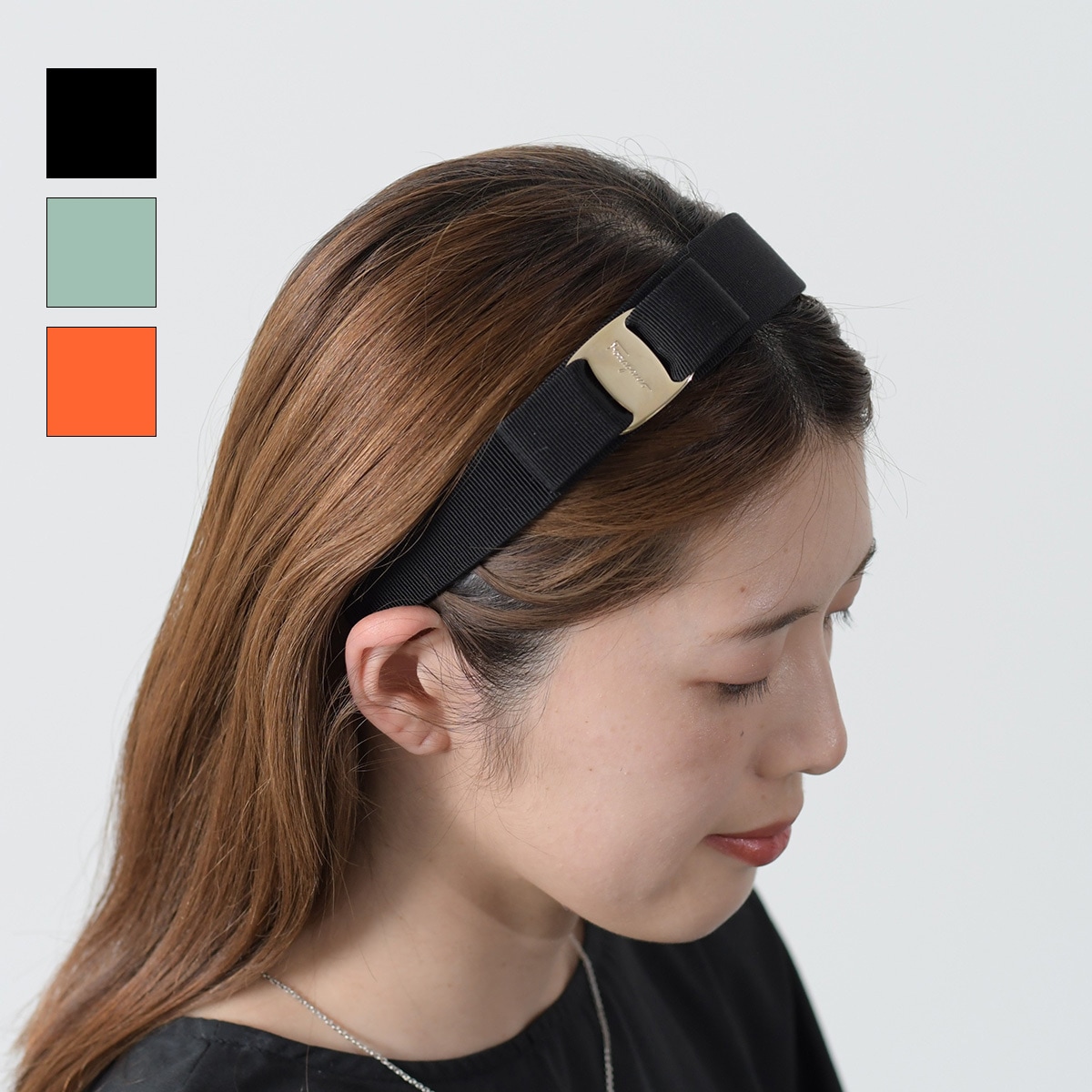 カチューシャ ヴァラ ワイド リボン 344311 572738 771005 771006 レディース ブラック グリーン オレンジ エレガント オケージョン