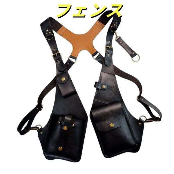 スチームパンク中世革ショルダーハーネスバッグ電話ケース財布ダブルポケットホルスターバイキング海賊衣装財布男性 6,797円