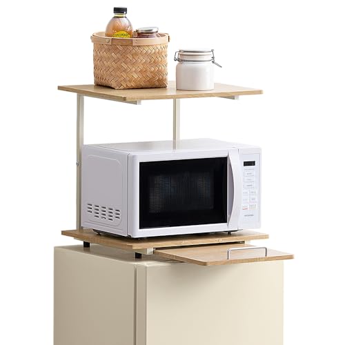 色：ホワイト×ナチュラル サイズ：幅47.4cm アイリスオーヤマ 冷蔵庫上ラック レンジラック ホ 5,336円