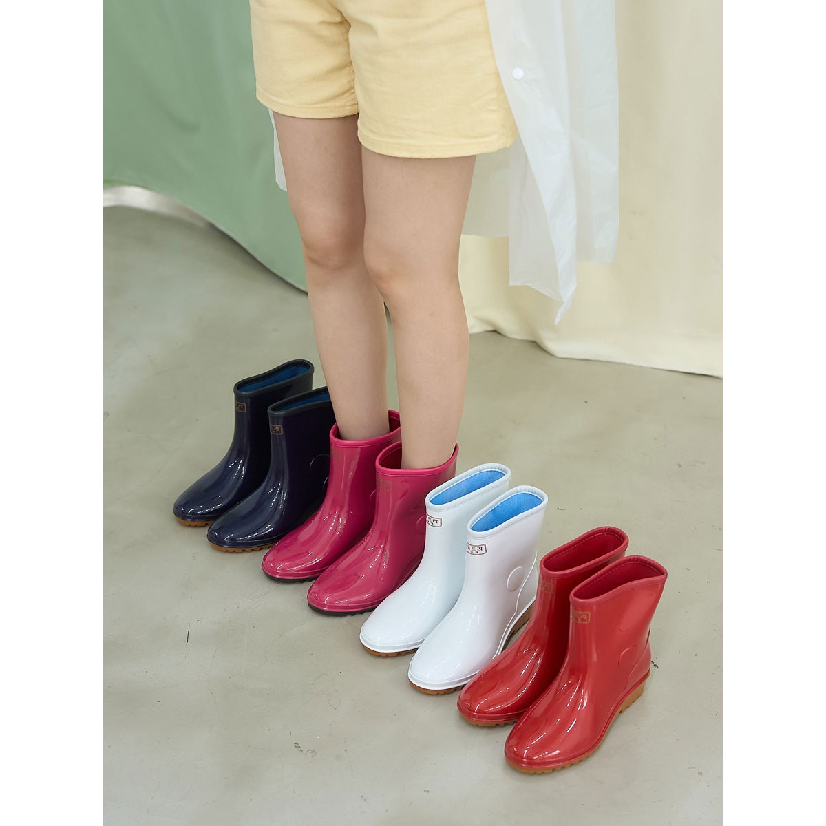 女性用多目的作業靴 家庭用・家庭菜園用長靴 アンクルブーツ レインブーツ
