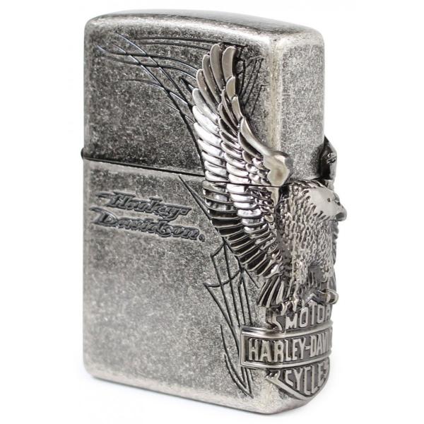 ZIPPO(ジッポー) オイルライター ハーレーダビッドソン サイドメタル 3面加工 バレル シルバー HDP-65