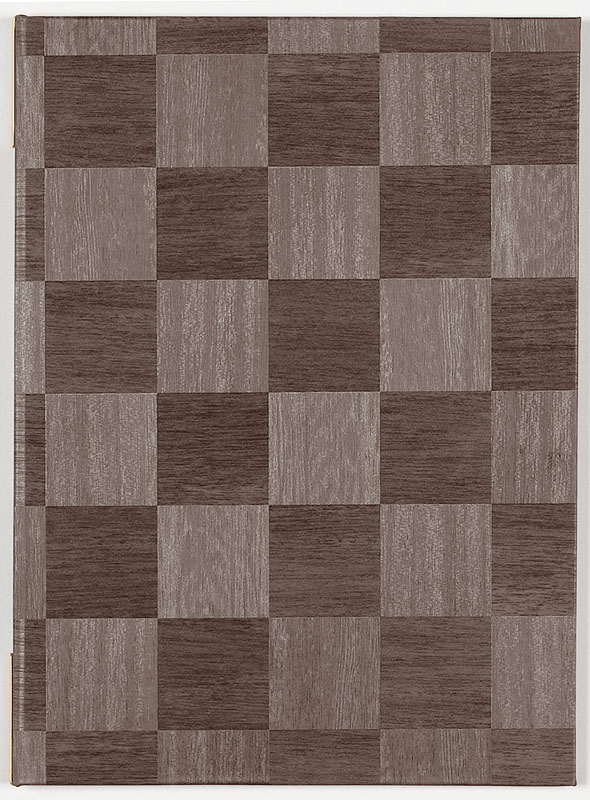 （まとめ買い）シンビ LS-111 メニューブック ピンタイプ A4/4ページ 新市松柄 銀茶 [x3]