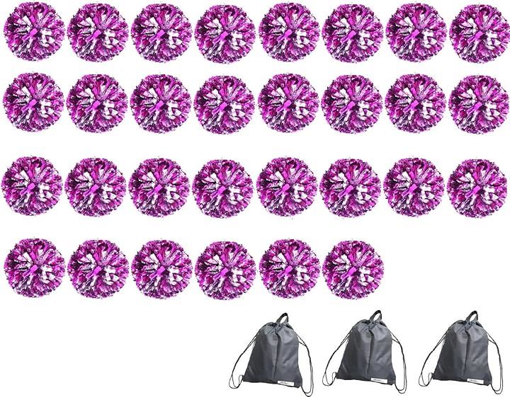 ポンポン チア キッズ ダンス(ピンク+シルバー30個)