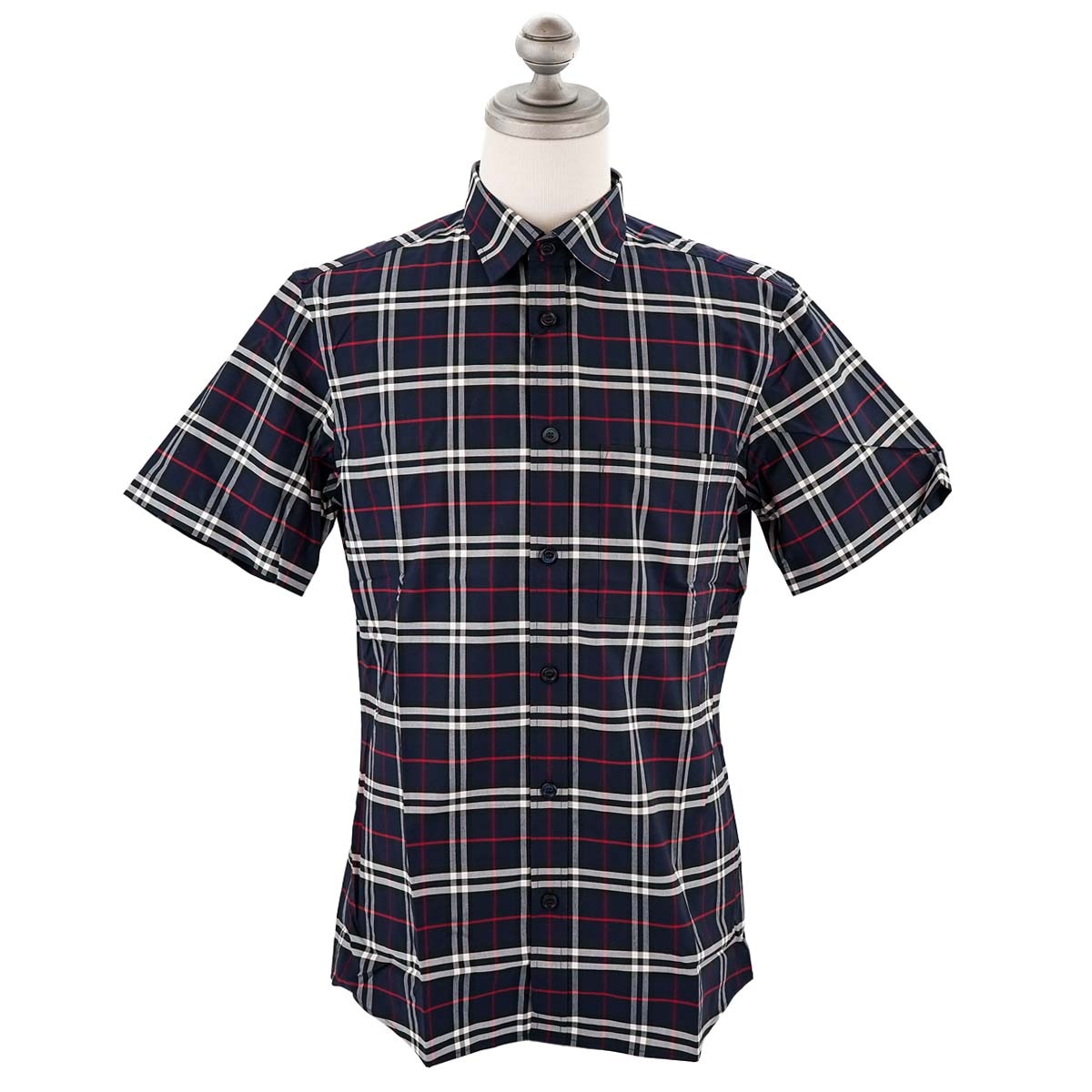 半袖シャツ 8020964 メンズ 男性 チェック柄 A1960 ネイビー
