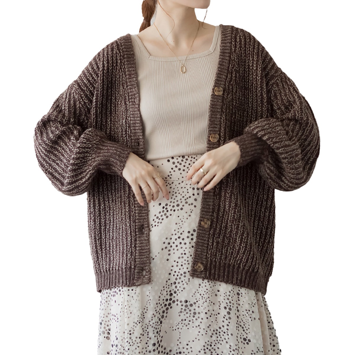 カーディガン レディース ニット 羽織り 長袖 ぬくもりをひとつモヘアライクカーディガン 大きいサイズ M-L LL-3L 4L-5L 体型カバー ゆったり 軽い あったか 無地 秋 冬 デイリー