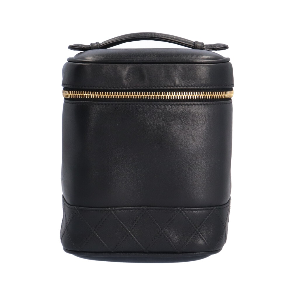 シャネル バニティ ラムスキン ハンドバッグ ラムスキン A01619 ブラック CHANEL 中古