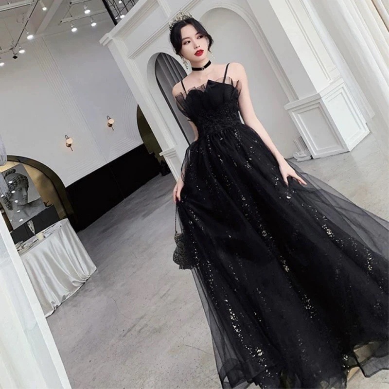 5新しいホルターブラックイブニングドレス ンピース ロング 入学式 宴会 結婚式 ドレス パーティードレス お呼ばれ 披露宴