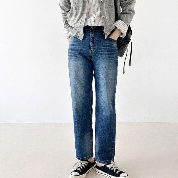 (JN)194デニムバギーパンツ 春 女性 ジーンズ デニムパンツ