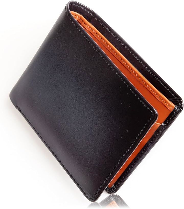 財布 メンズ 2つ折り グラデーション 二つ折り 本革 二つ折り財布 BLK-CML( 2.ブラック＆キャメル)