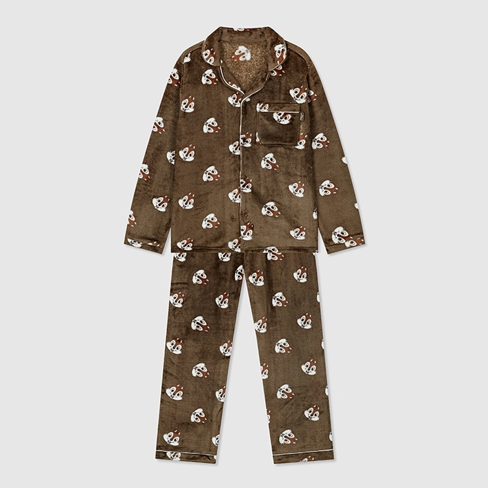 （チップとデール）パターン睡眠パジャマ - 韓国ファッションかわいいデザインふわふわルームウェア