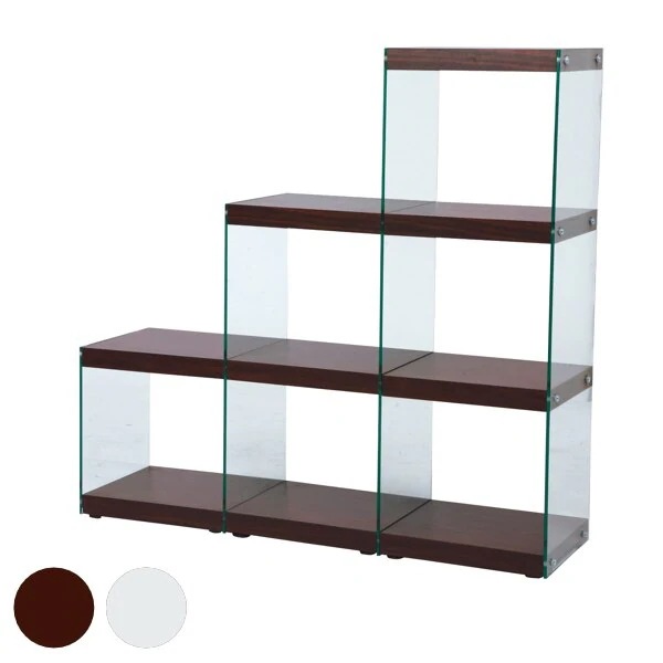 ディスプレイラック ステアラック 3段階 強化ガラス 幅123cm 収納 オープンラック ラック 飾り棚 ガラス棚 棚 本棚 オープンシェルフ 収納ラック 収納棚 多目的収納 ディスプレイ ガラス
