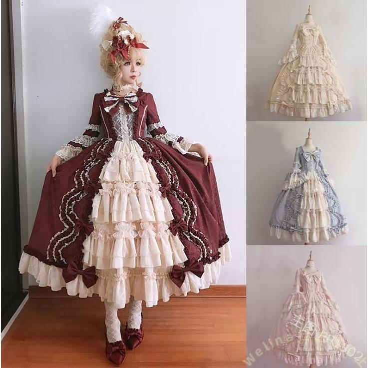 ロングドレス レディースプリンセスライン お姫様風 Welina（株） ロココ貴族中世ヨーロッパ ライトグリーンステージ衣装 サイズ指定OK田園ドレス
