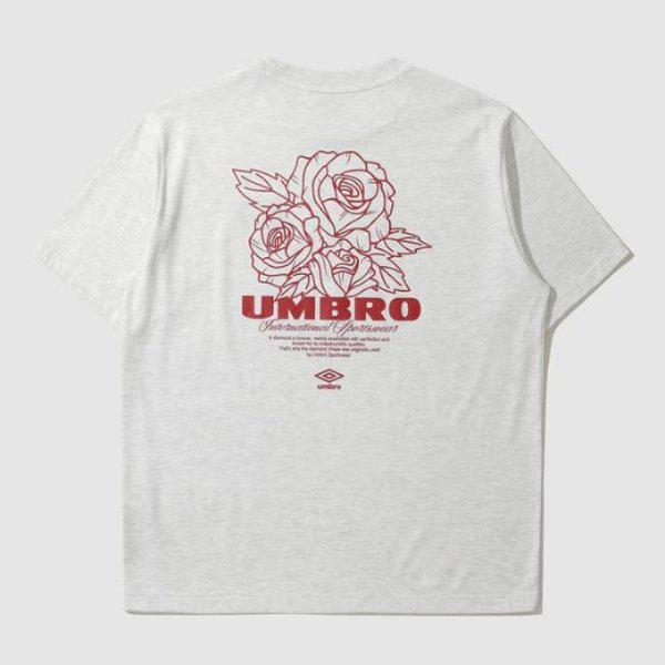半袖Tシャツ LQC UP323CRS78-WMG ローズグラフィック半袖Tシャツ / WHITE MELANGE