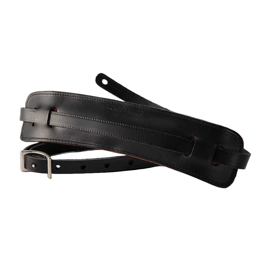 Rickenbacker リッケンバッカー ギターストラップ　レザー カラー：ブラック Vintage Strap Black リッケンバッカーのエンボスロゴ