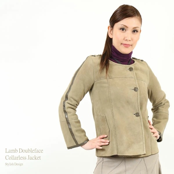 ラム レザー ジャケット カーキ 送料無料 レディース ギフト プレゼント