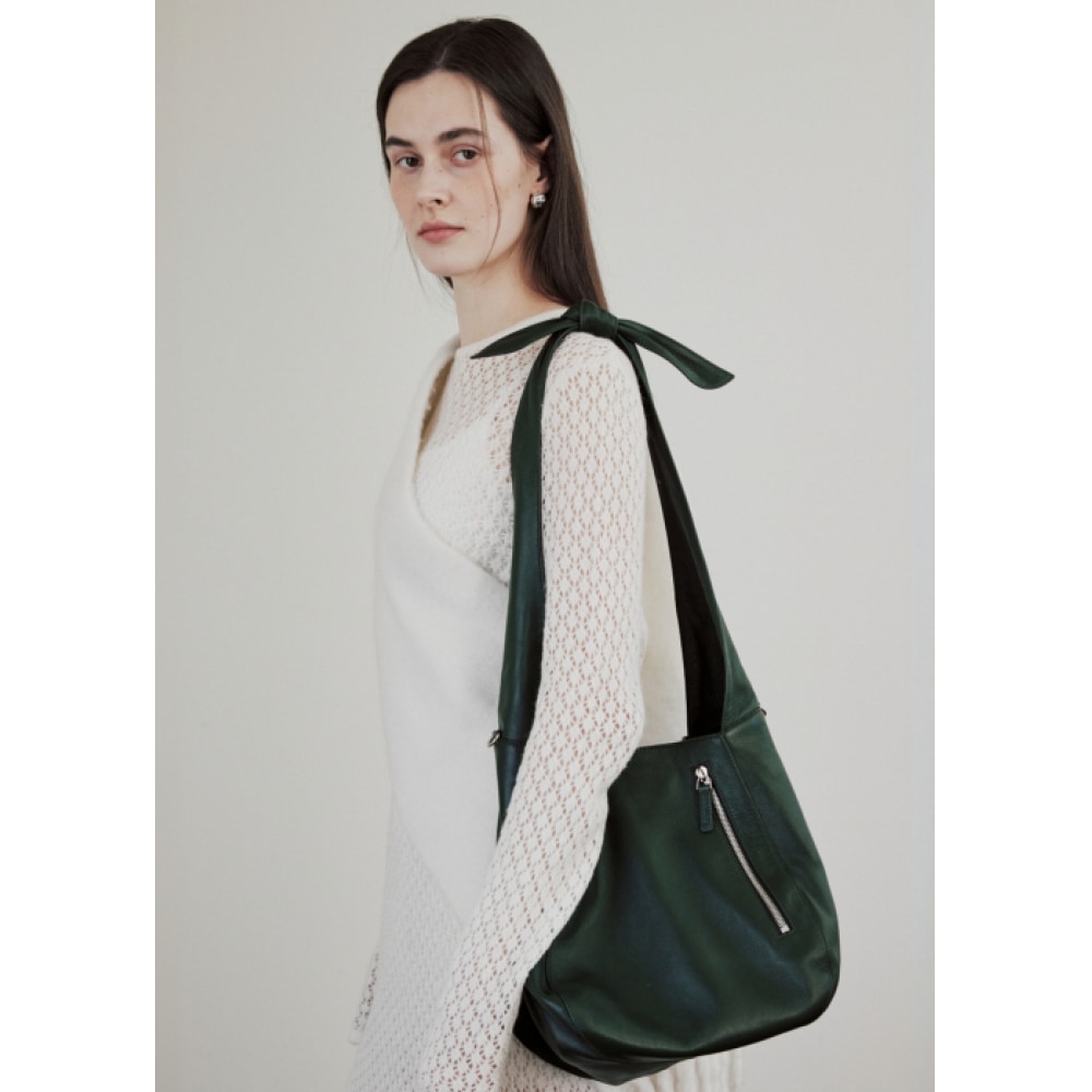 ドヴァリスモジラムスキンディープグリーンホーボーバッグ M