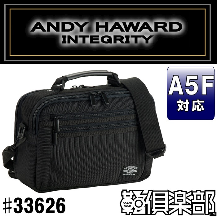 ANDY HAWARD ショルダーバッグ ビジネスバッグ キャリーバー通し 横型 小寸 メンズ 通勤