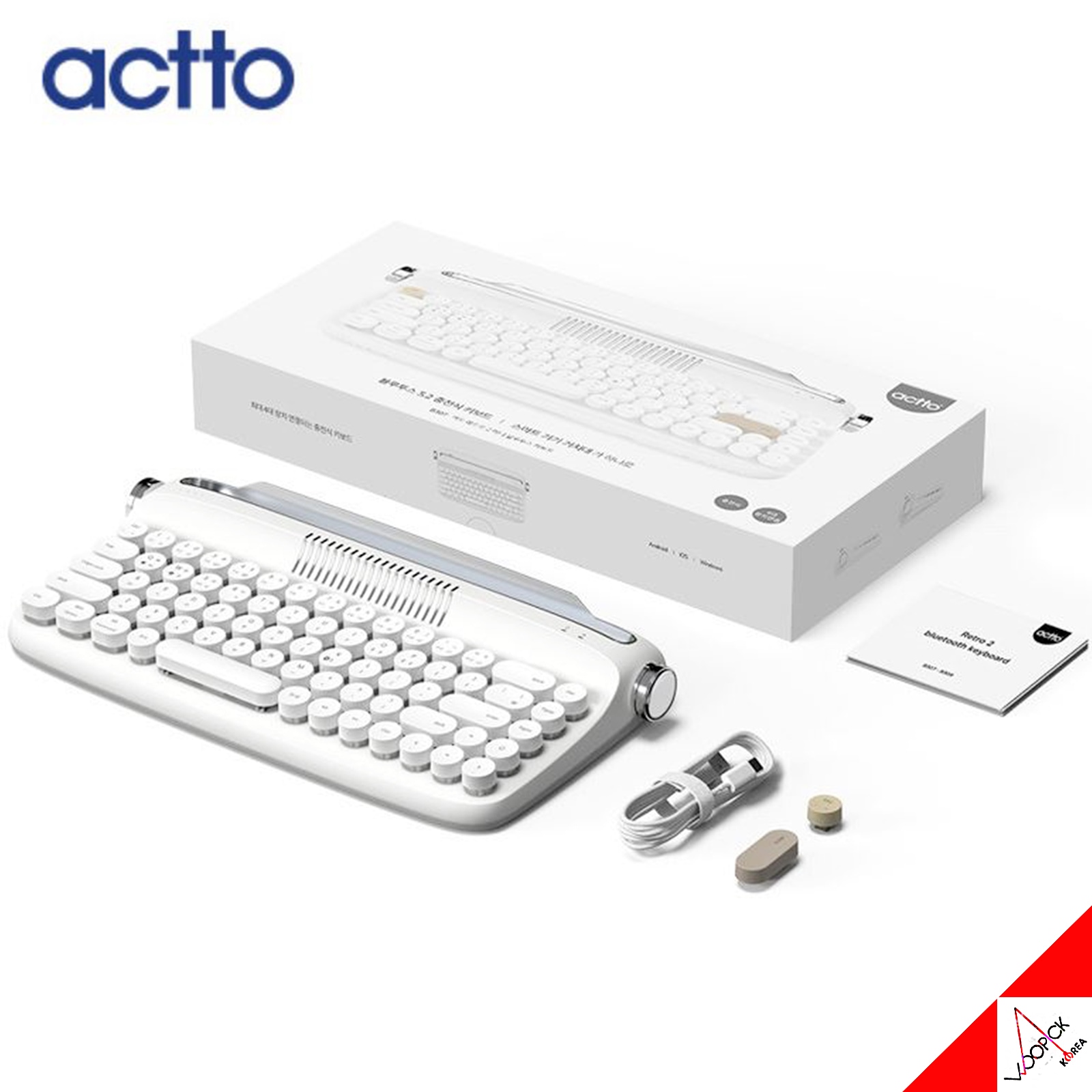 B307/ミニ/レトロ バージョン2/マルチペアリング/無線/ブルートゥース/充電式/キーボード/韓国語+英語/2023/新型/70キー