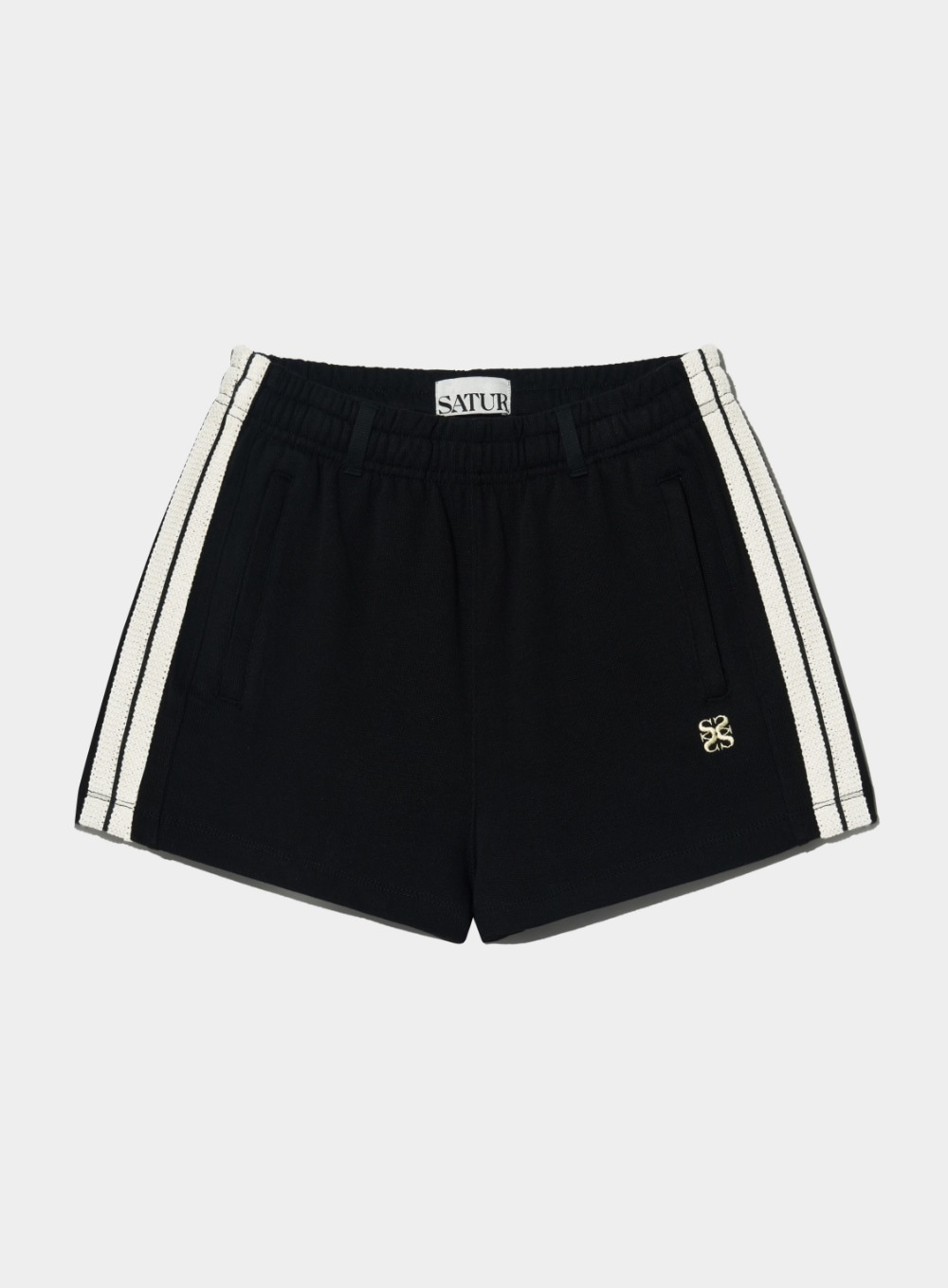 【SATUR】 LAWTON ALL DAY TRACK SHORTS : CAVIAR BLACK