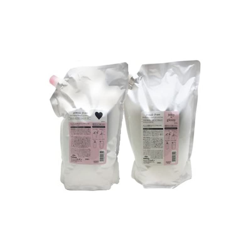 【即納】ミルボン ジェミールフラン シャンプー ハート H 2500ml + トリートメント ジューシーグロッシー 2500g 詰替業務用セット