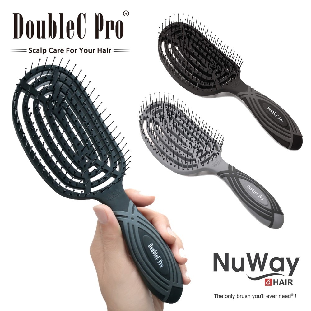 正規品 NuWay ヘアケアブラシ ニューウェイ NuWay4Hair DoubleC Pro ニューウェイフォーヘア ダブルシープロ ダブルCカーブ プロ キューティクルケア パサつきヘア 対策