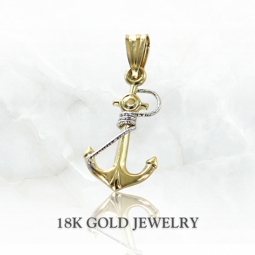 K18 18金 ゴールド ペンダントトップ ネックレスチャーム レディース 碇 いかり 18K ゴールド 高級感 大人 ペンダントヘッド ネックレストップ プレゼント ギフト 女性 母親 妻 女友達