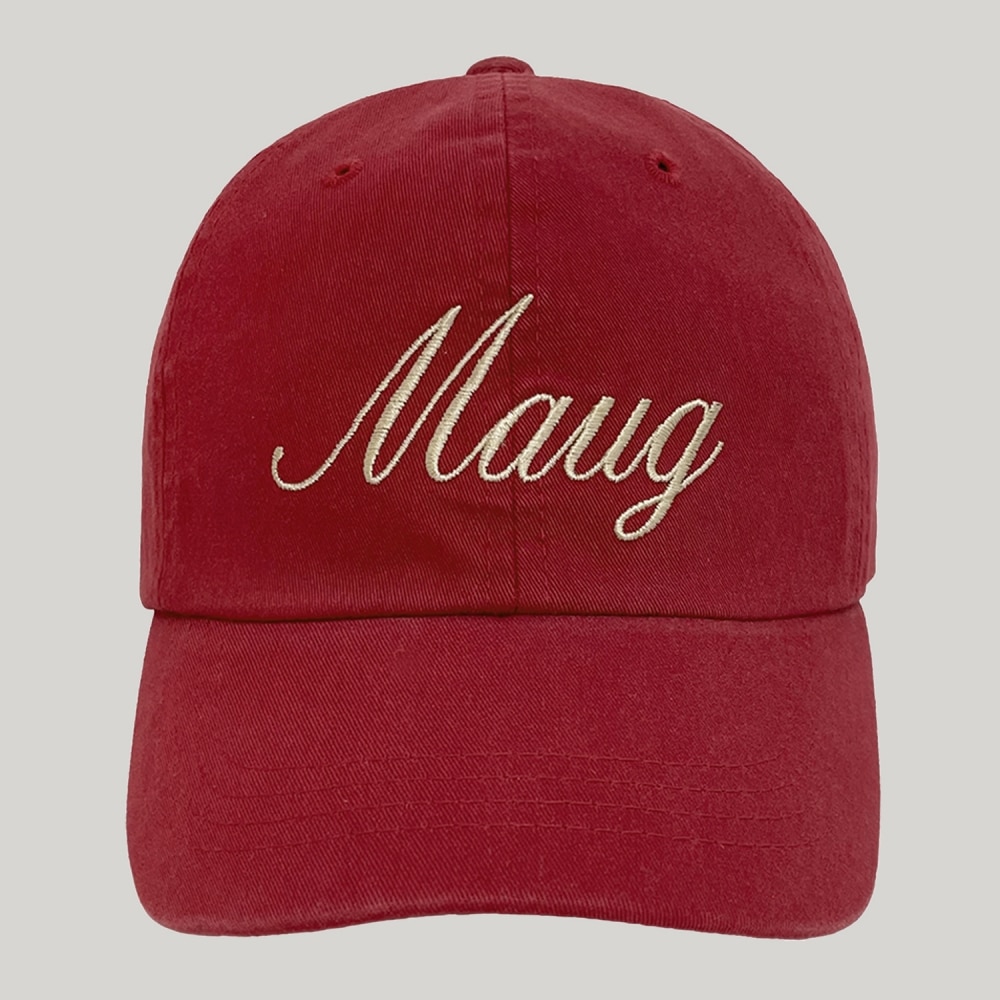 Maug デイリーレタリングウォッシュボールキャップレッド