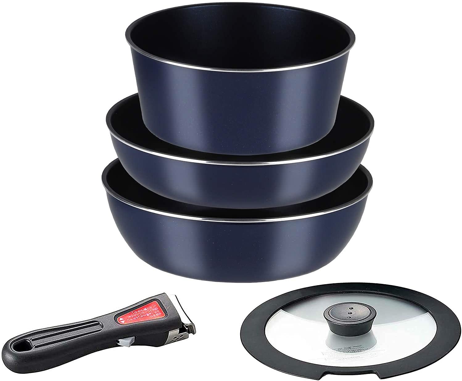 パール金属 フライパン 鍋 5点 セット ガス火専用 ダークブルー ダイヤモンドコート 取っ手の取れる セット5 AZ-5557 7,203円