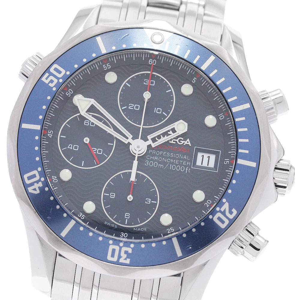 オメガ OMEGA 2225.80 シーマスター300 デイト クロノグラフ 自動巻き メンズ 良品 保証書付き_885273【中古】