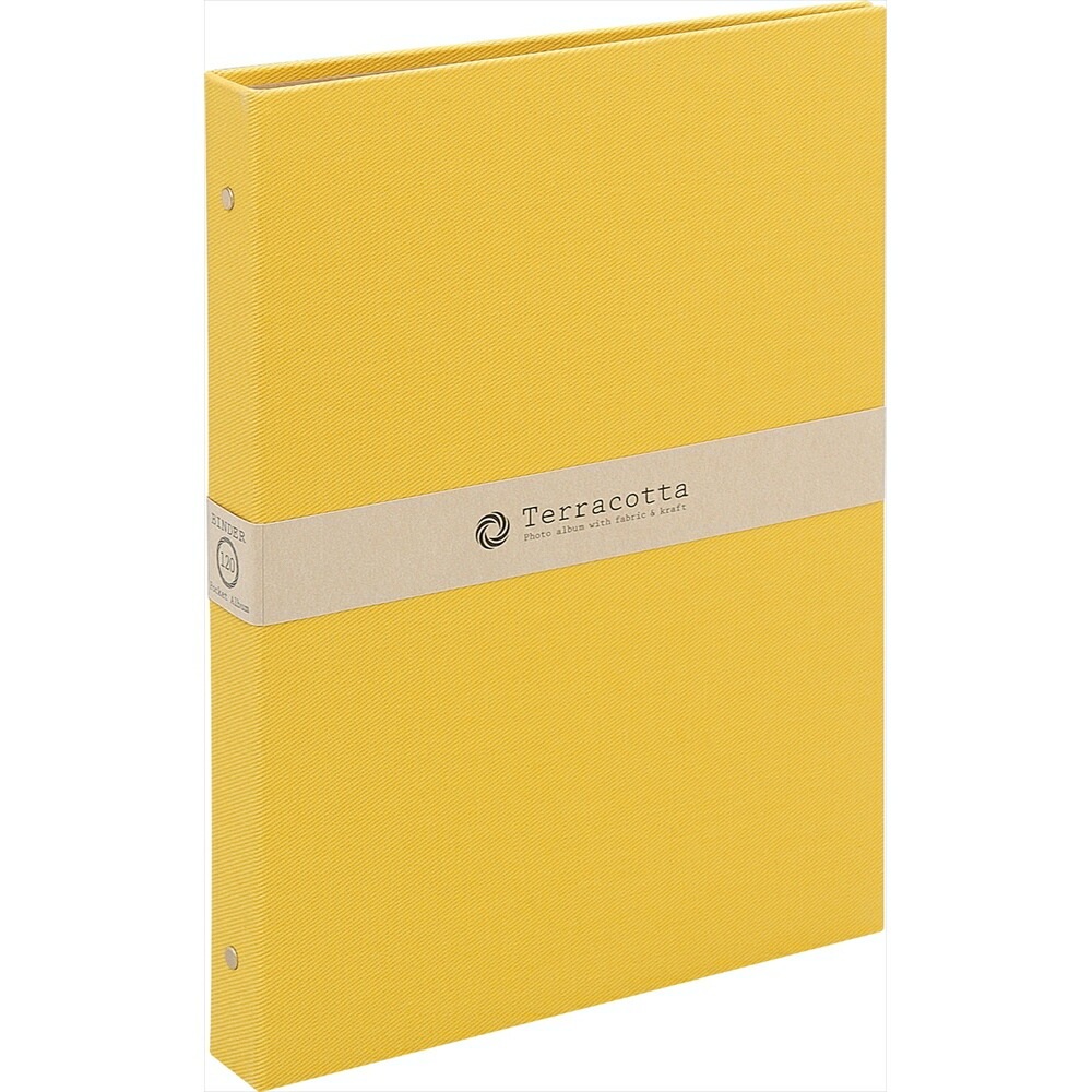 （まとめ買い）テラコッタ バインダー式ポケットアルバム L判3段120枚 イエロー TER-L3Y-140-Y [x3]