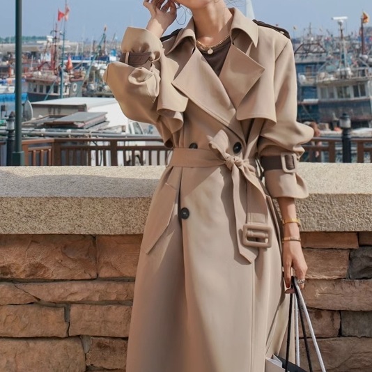 レディース アウター コート ロングコート トレンチコート 長袖 襟付き 前開き ボタン ポケット ウエストベルトかわいい 大人可愛い きれいめ シンプル 上品 おしゃれ かっこいい レトロ 3