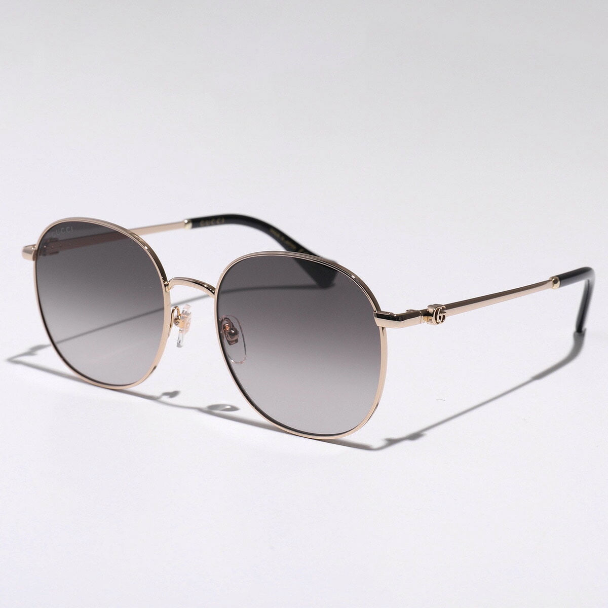 GUCCI グッチ サングラス GG1142S レディース ウェリントン型 メタルフレーム 細フレーム クリングスタイプ GGロゴ アイウェア 001/GOLD-GOLD-GREY