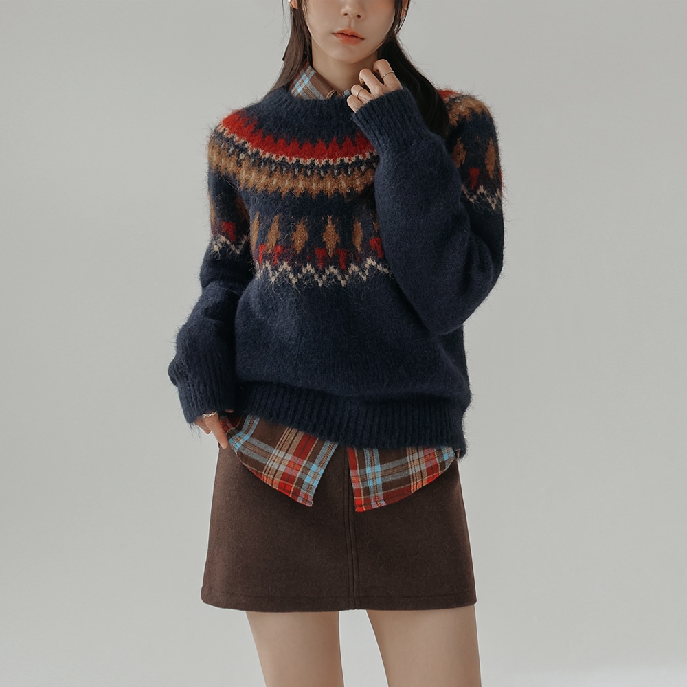 コリンヴィンテージノルディックラウンドニット