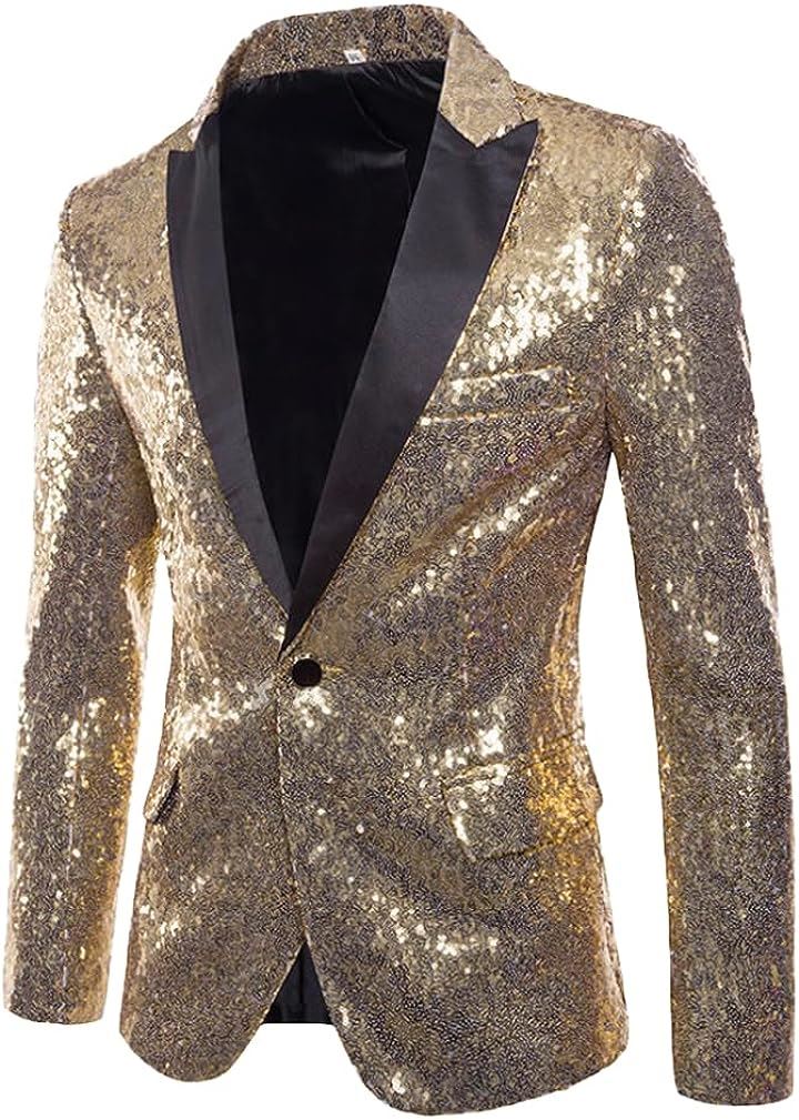 パーティータキシード 司会 衣装 宴会 スパンコール メンズ ジャケット( S)