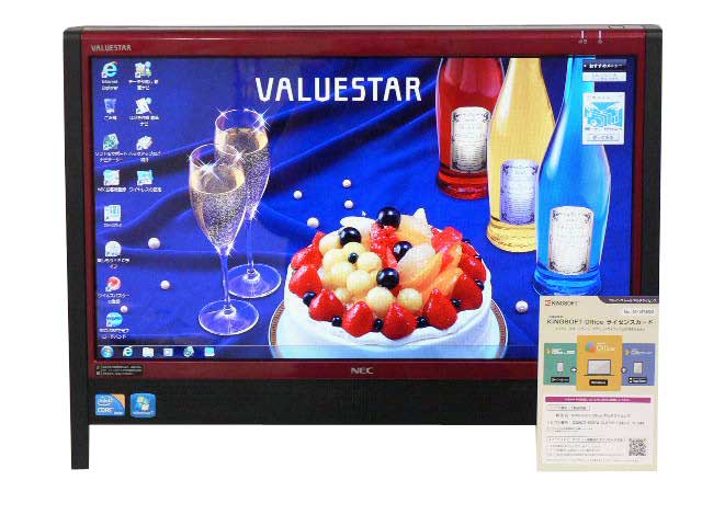 NEC デスクトップパソコン 中古パソコン VN770/W レッド デスクトップ 一体型 本体 Windows7 Core i5 DVD 地デジ 4GB/500GB 送料無料 中古