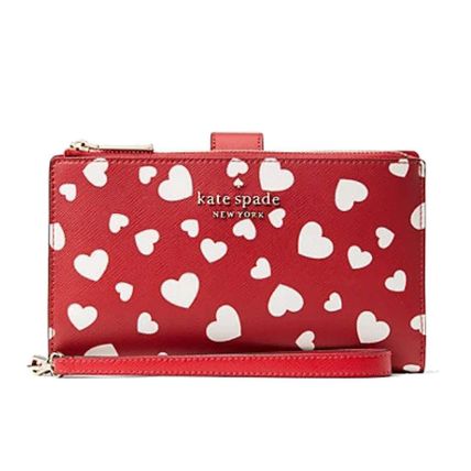 国内即発 BOX入り 長財布 スマホケース クラッチ ハート柄 k5106