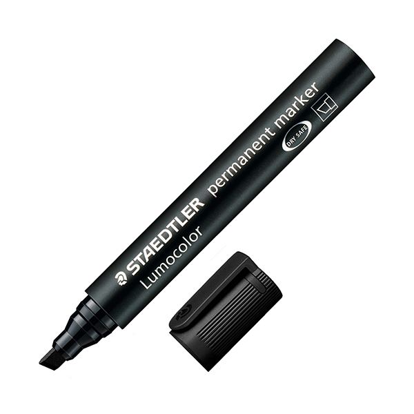 （まとめ） ステッドラー 油性マーカー ルモカラー太書き斧型 B（2.0~5.0mm） ブラック 350-9 1セット（10本） (×3セット)