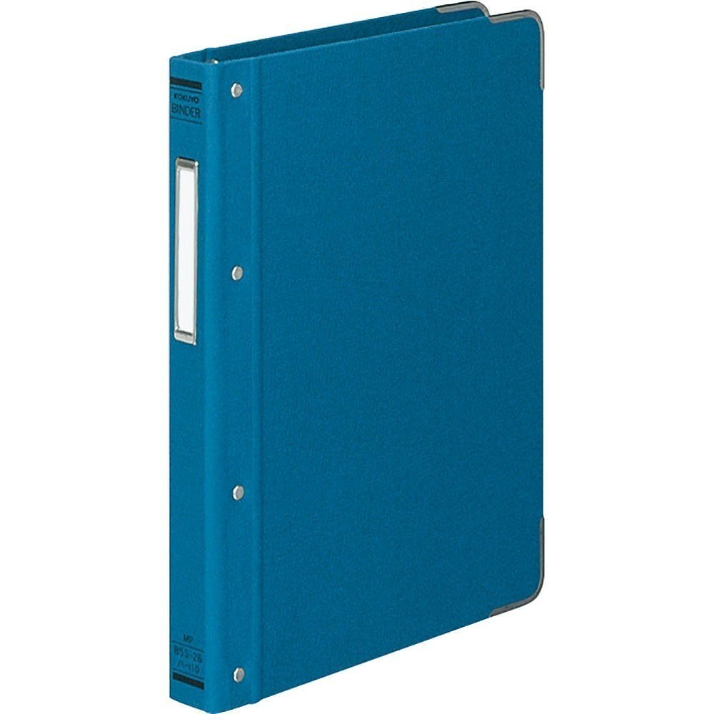 （まとめ買い）バインダーMP 布貼 B5 縦 角金付 26穴 100枚収容 青 ハ-110B [x3]
