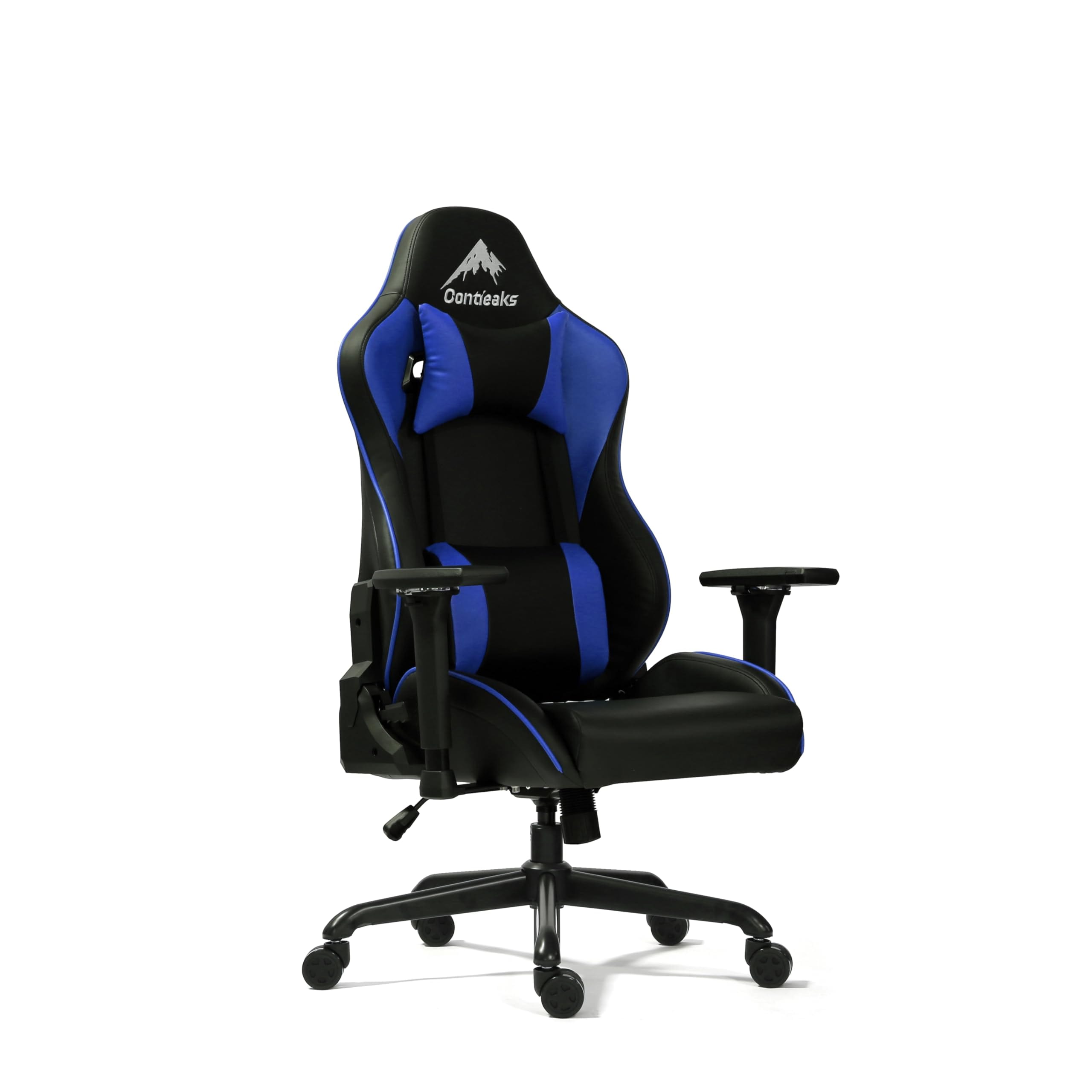 コンティークス) ゲーミングチェア アイガー EVO ブルー 合成皮革 426049 幅71.5×奥行71.5×高さ117.5~128×座面高41.5~50.5cm 54974