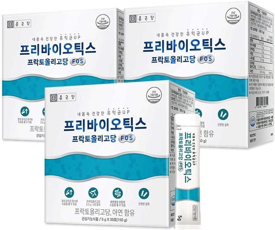 【鍾根堂]鍾根堂健康 Prebiotics プレバイオティクス フラクトオリゴ糖 FOS 30包 3Box(1+1 +1) 家族健康 腸健康 乳酸菌の餌 ビフィズス菌の増加 亜鉛含有 [並行輸入品]