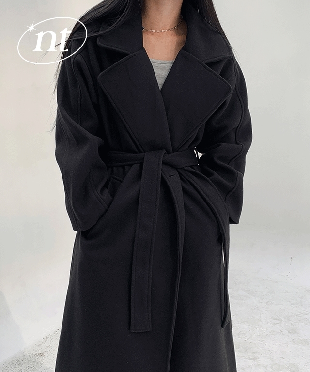 [腰紐/フィット保障200%] マッコイ ビッグカラー ダブルボタン ローブ ロングコート 3COL