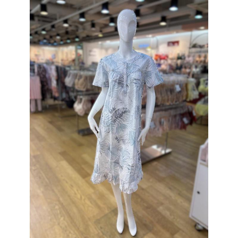 [坡州店] [ヴィーナス] 綿60番手 アサ 葉っぱ柄ワンピース ホームウェア MT[VGN4532]