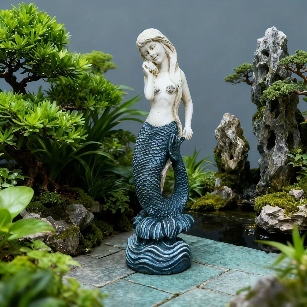 置物 オブジェ ガーデンオーナメント 人魚 マーメイド 屋外 屋内 室内 高級感 インテリア 玄関 リビング ダイニング 装飾 庭 ガーデニング 装飾 ガーデン 可愛い ギフト インテリア用品 贈り物