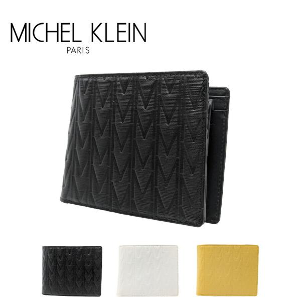 【MICHEL KLEIN】 mk304 エムトレース 二つ折り財布 ハーフウォレット 普段使い カジュアル 牛革 本革 レザー ユニセックス ギフト プレゼント 贈り物 ブラック