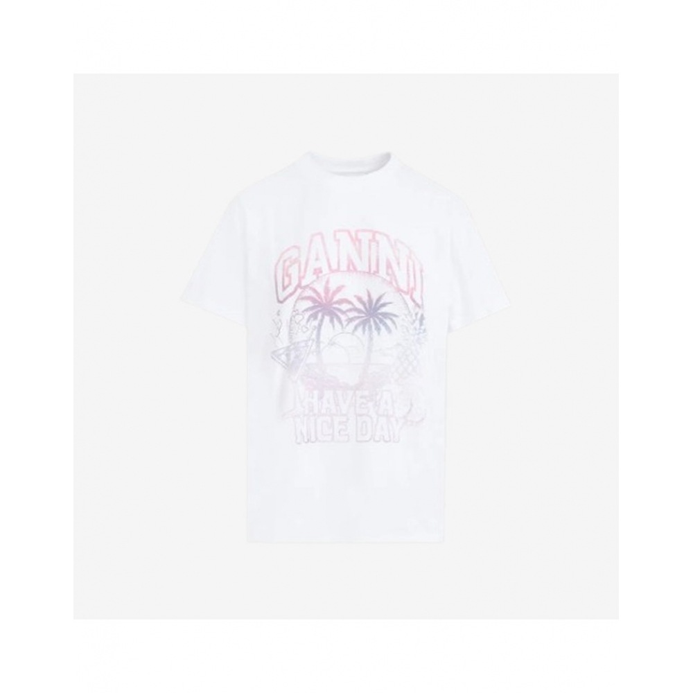 ガニジャージーカクテルショートスリーブ T シャツホワイトレディース T3918 151