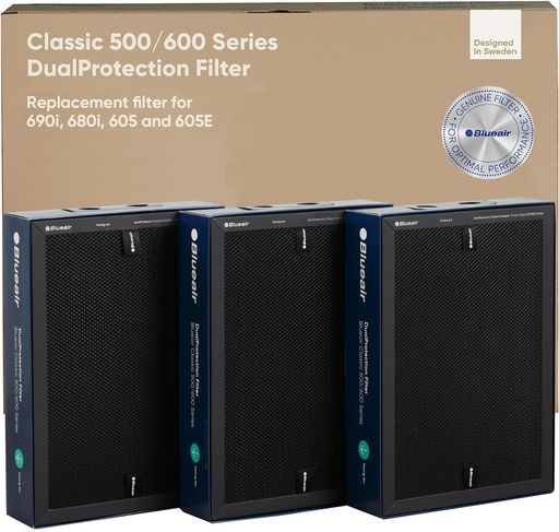 【純正品】ブルーエア 空気清浄機フィルター CLASSIC 600シリーズ(690I / 680I / 605 / 650E) 交換用 デュアルプロテクションフィルター 104769 ブラック