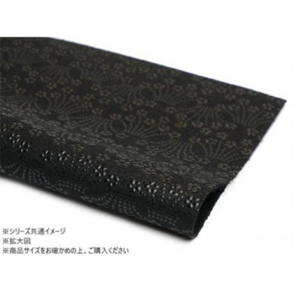 切り革 印伝革 小桜菖蒲(黒×黒) 1枚 Pkawa082-02