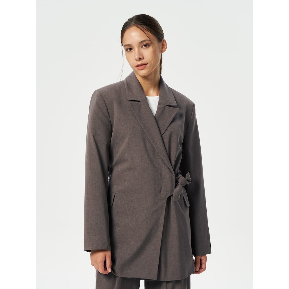 GANNI ドレーピーメランジノットベルトブレザー-シタケ FW24/QN4611R01C