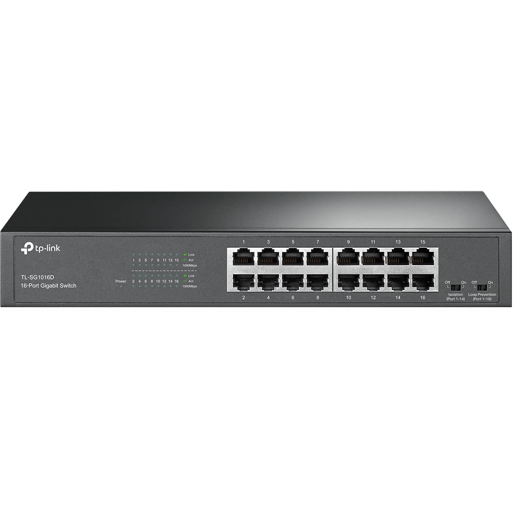 TP-Link 16ポート スイッチングハブ MDI/MDIX 1000Mbps ポート搭載 ループ防止 省エネ プラグ&プレイ TL-SG1016D メーカー保証5年